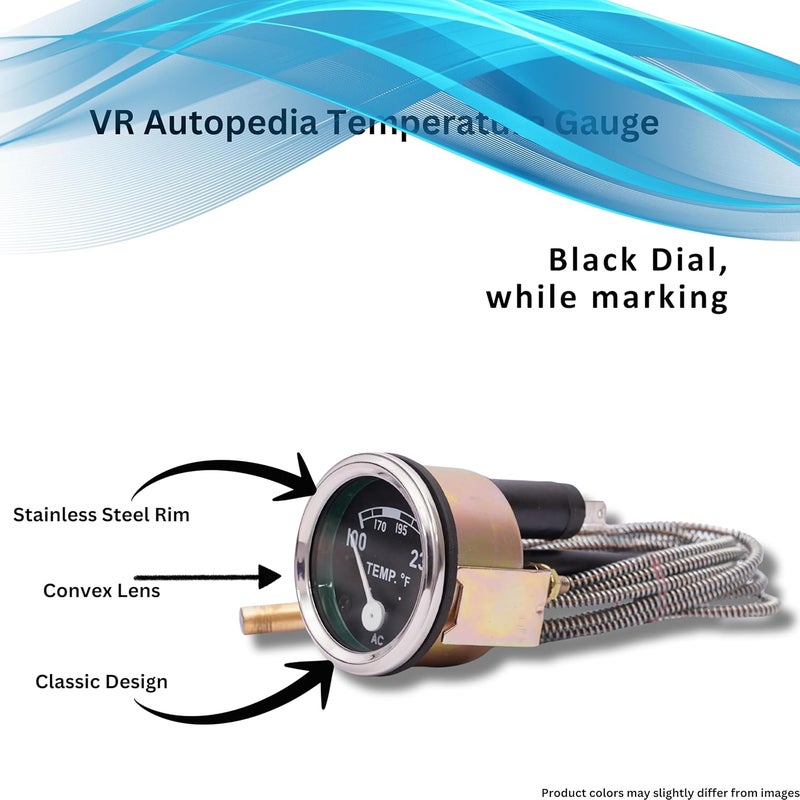 VR Autopedia Fits in Ford Tractor Replacement kit Temp, Amp, Oil Pressure, Tach Gauge Set | Mod 600 800 900 1800 2000 4000 | Chrome Bezel | FD Gauges kit| Easy Installation | Value Pack | 8N17360A1 - Image 3